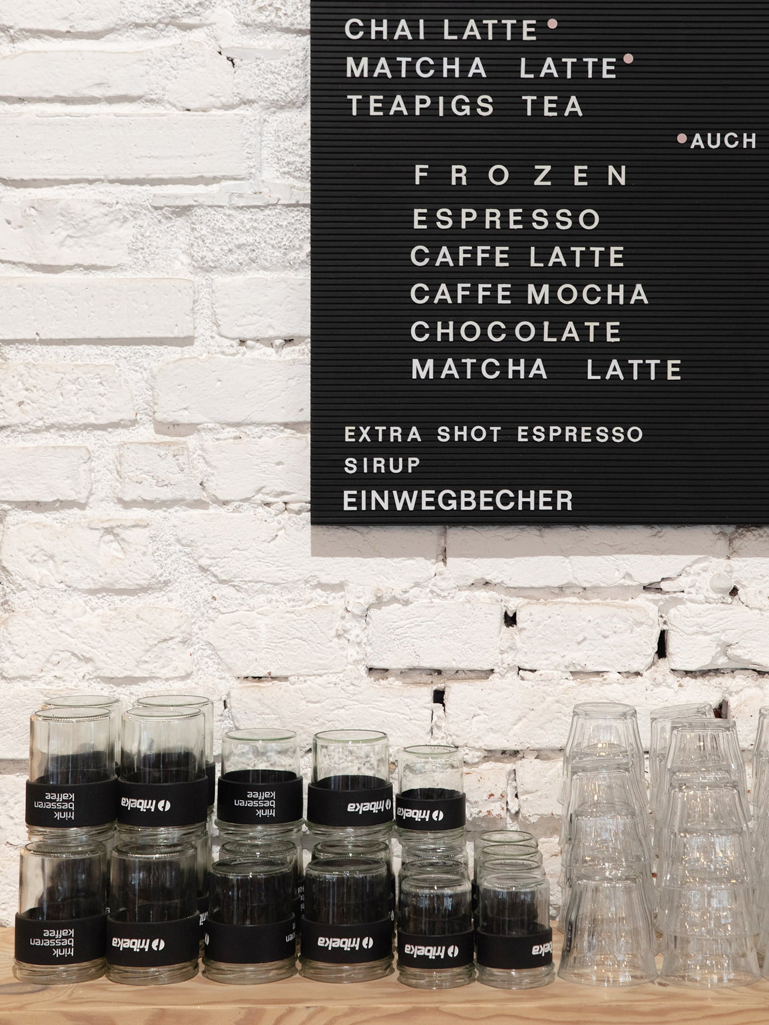 Speisekarte in Cafe